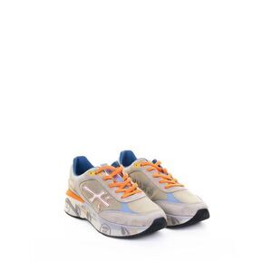 PREMIATA Men's MOERUN Suede and Mesh Sneakers Men GRIGIO AZZURRO ARANCIO